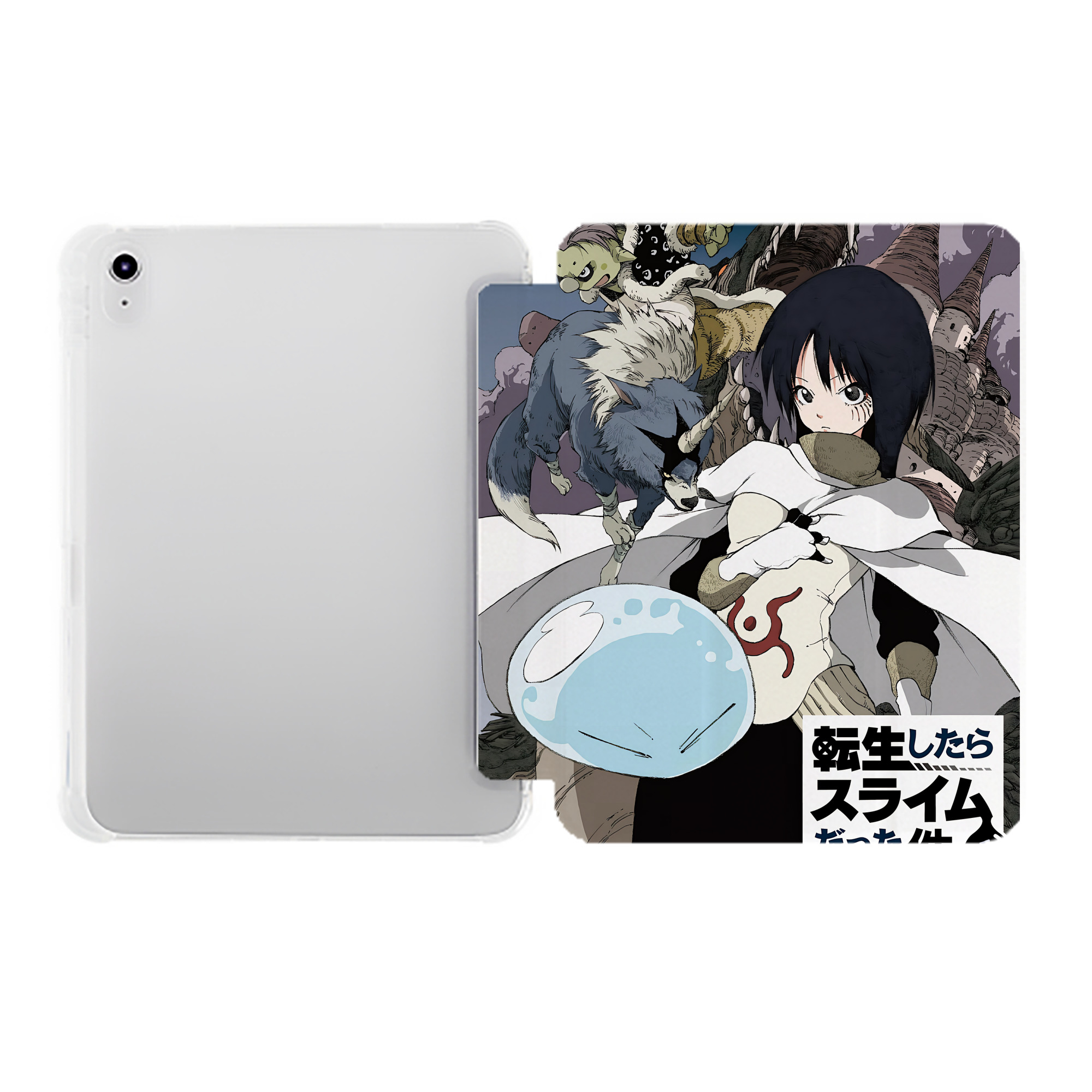 （画像用） 転スラ Regarding Reincarnated to Slime IPad ケース ペン収納付き 三つ折りスタンド PUレザー×シリコン 対応機種9.5/10.5/10.9インチ